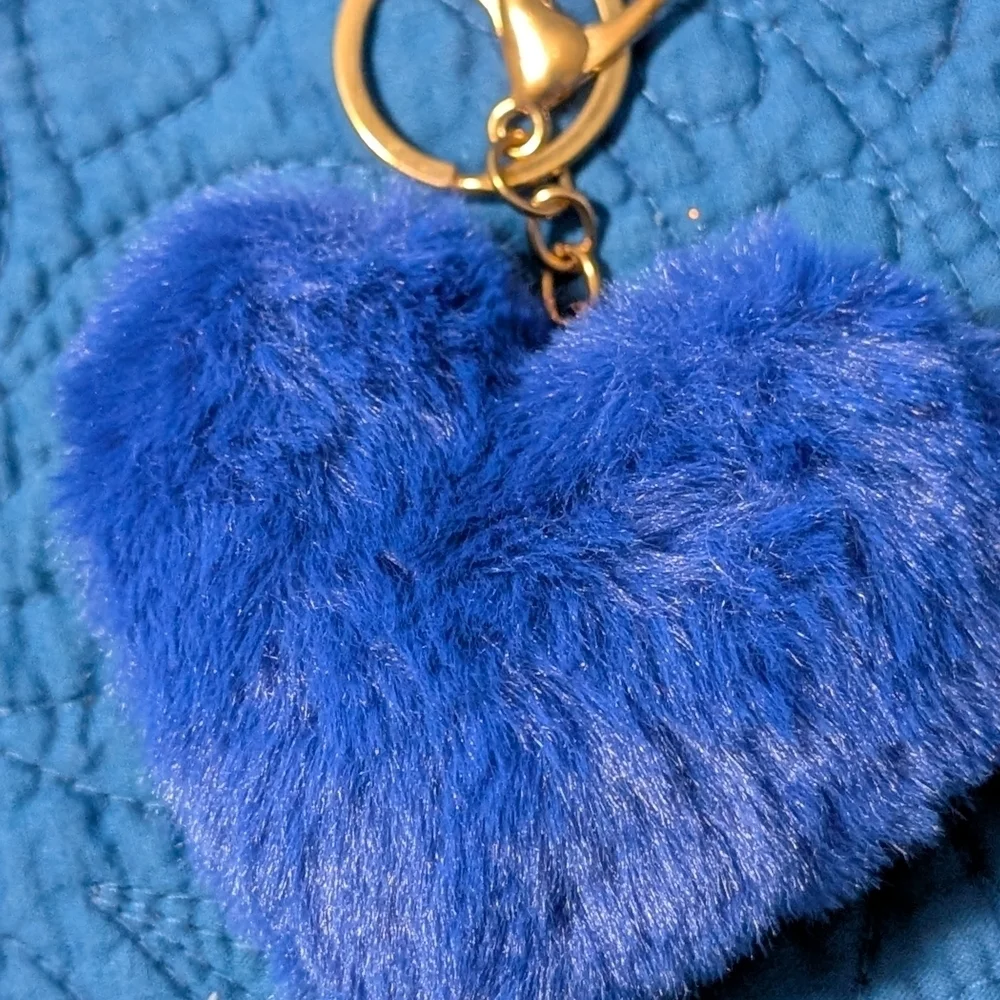 Blue Heart-Shaped Keychain (New) - Picture 3 of 7